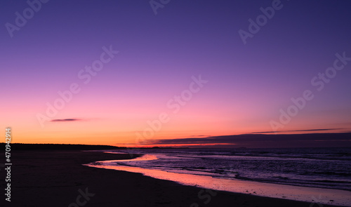 Sunset over the beach Holkham bay Norfolk 