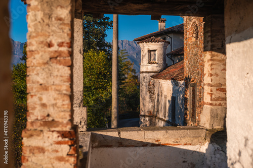 Autumn among the vineyards and the ancient village of Villafredda. Friuli. photo