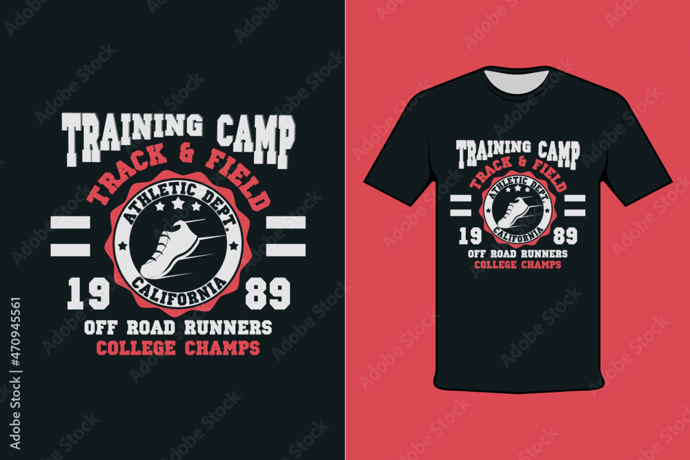 training camp track & field modern black shirt design