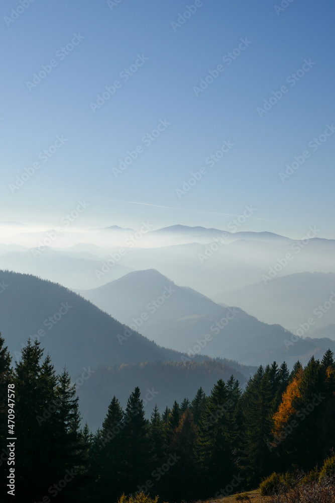Mountain landscape in Austria. Alps, landscape on a sunny day.