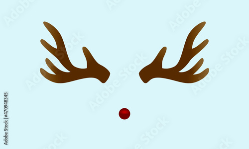 Reindeer Elk Deer Christmas Winter Animal Vector Illustration Cartoon Red Nose