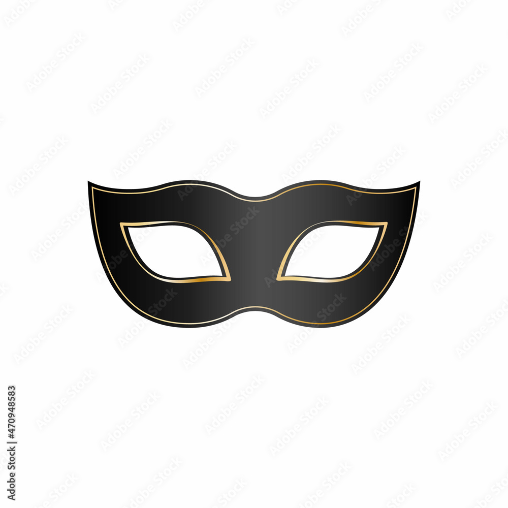 Vector illustration of black and gold mask Vector illustration of black and gold mask