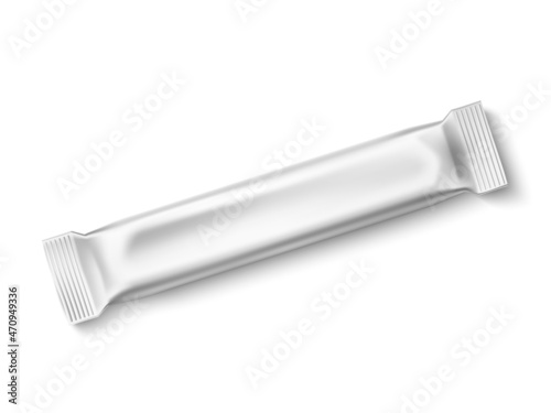 Packing stick realistic mockup. Sachet package template