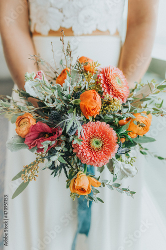 bridal bouquet of wedding flowers 