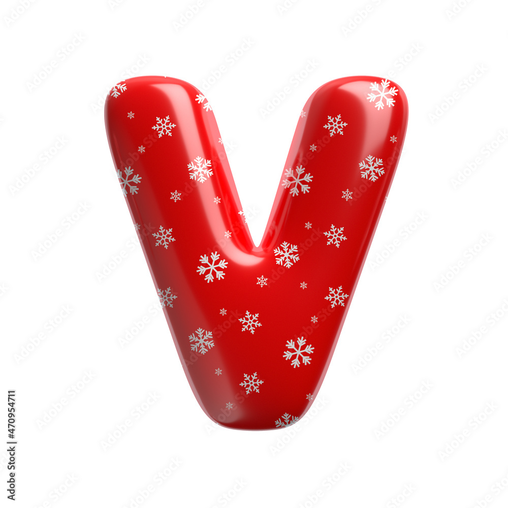 Snowflake letter V - Upper-case 3d christmas font - suitable for Christmas, Santa claus or Winter related subjects Snowflake letter V - Upper-case 3d christmas font - suitable for Christmas, Santa claus or Winter related subjects