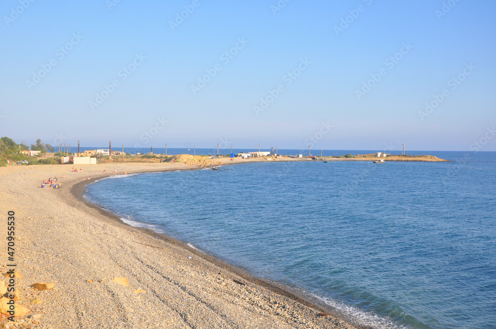 Beach and Cape Maly Utrish. Krasnodar region, Russia