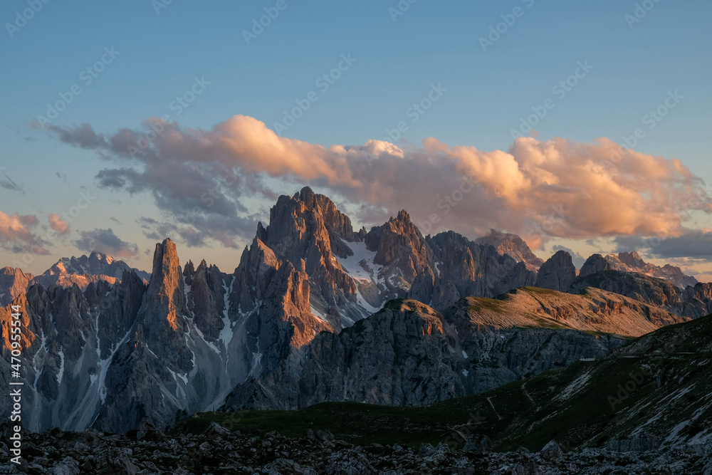 sunset in the mountains - dolomites