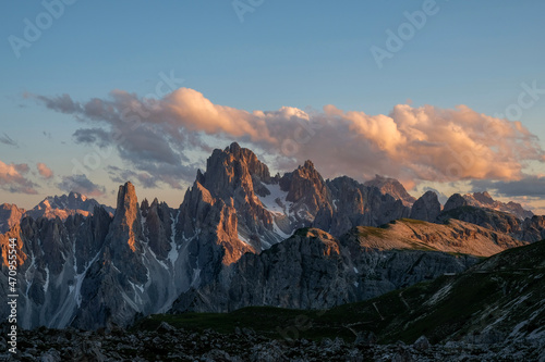 sunset in the mountains - dolomites