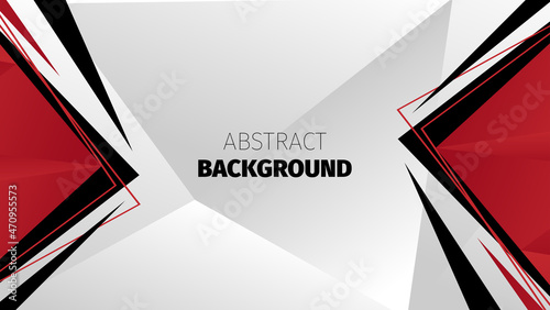 red and black abstract design on white geometric background