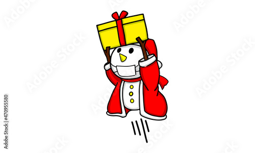 クリスマス サンタクロース Christmas　X'mas プレゼント ベクター イラスト スノーマン