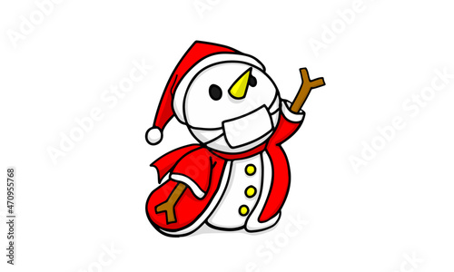クリスマス サンタクロース Christmas　X'mas プレゼント ベクター イラスト スノーマン マスク