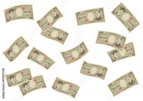 舞う一万円札