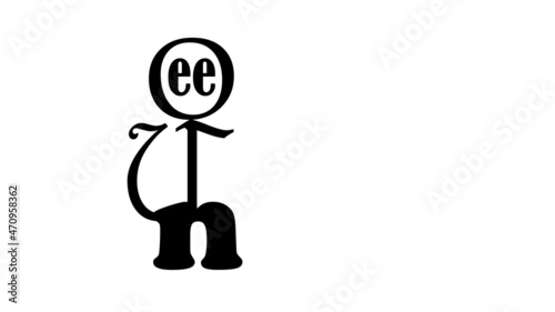 Mouse queen (a letter of Queen forms the icon. ‘Q’ is the head, ‘U’ is the body, hands and tail, ‘ee’ are the eyes, ‘n’ is the legs.