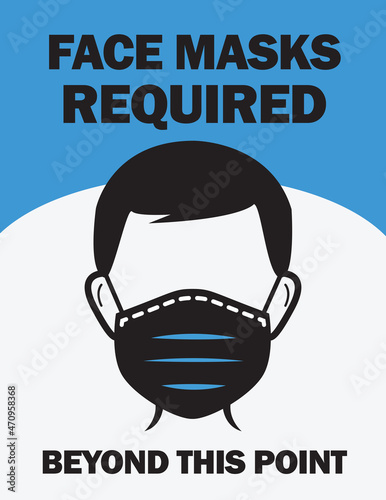 Face Masks Required Poster Sign for Storefront