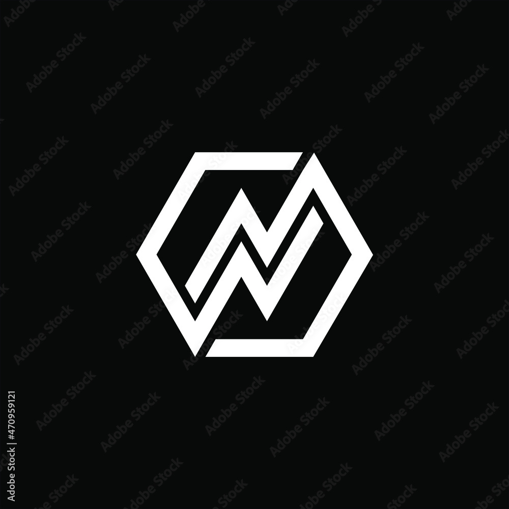 Modern MW or WM logo with simple and elegant shape, vector template EPS 10