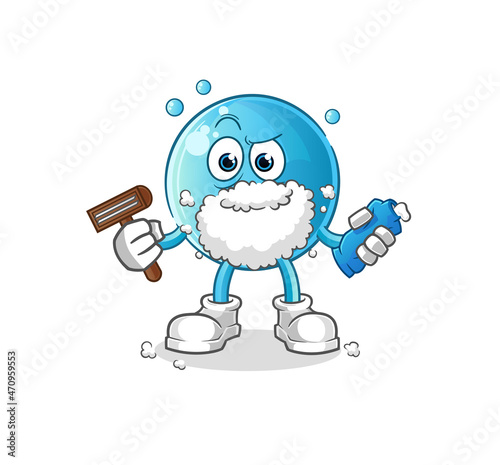 bubble shave facial hair vector. cartoon character