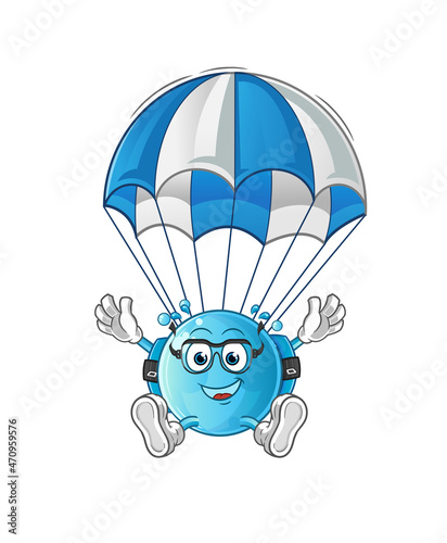 Fototapeta Naklejka Na Ścianę i Meble -  bubble skydiving character. cartoon mascot vector
