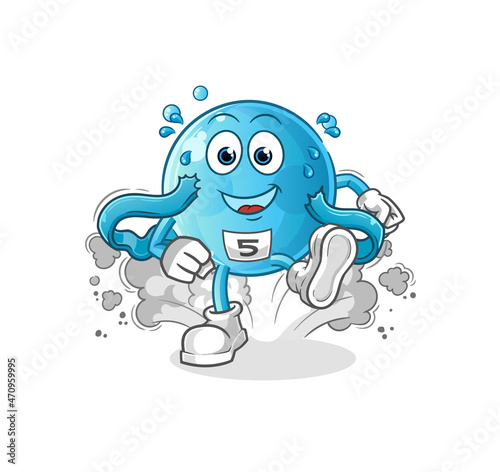 bubble runner character. cartoon mascot vector