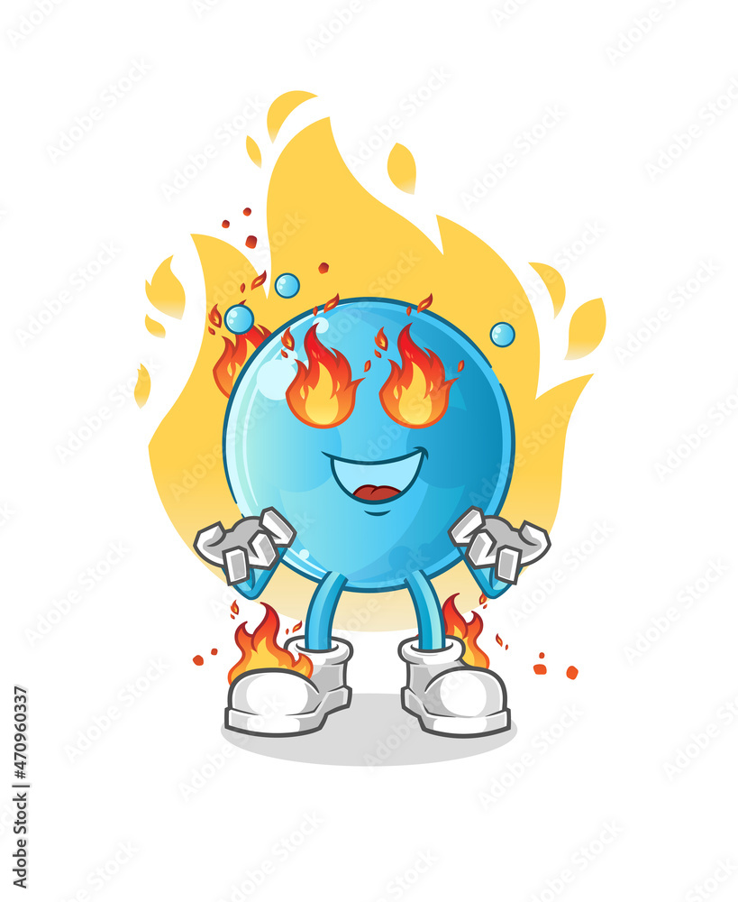 bubble on fire mascot. cartoon vector bubble on fire mascot. cartoon vector
