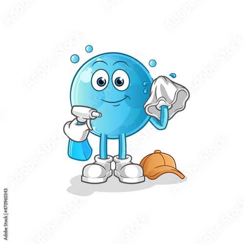 bubble cleaner vector. cartoon character