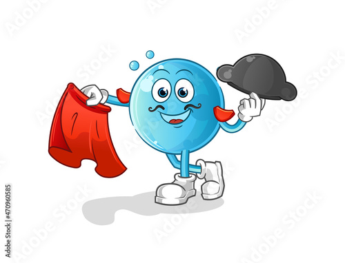 bubble matador with red cloth illustration. character vector