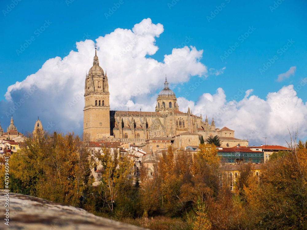 Salamanca cityscape at sunny autumn day.