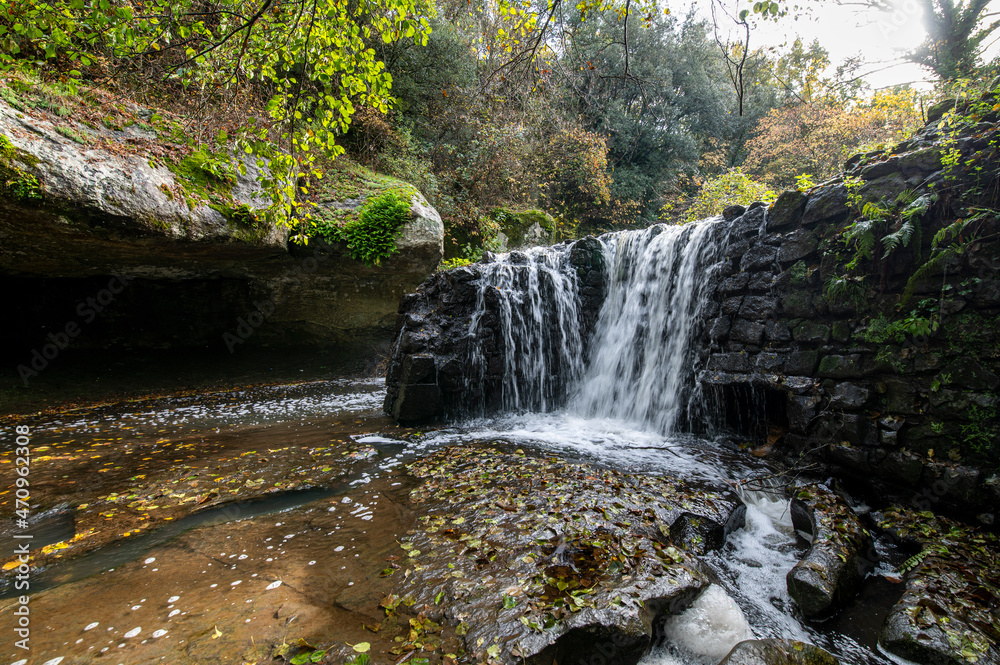 Fototapeta premium waterfall of Fosso Castello in Soriano Chia