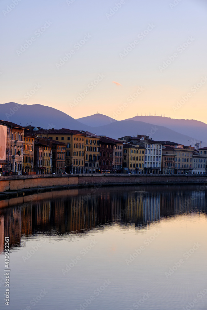 the church of Pisa, tuscany, italy, beside the arno river