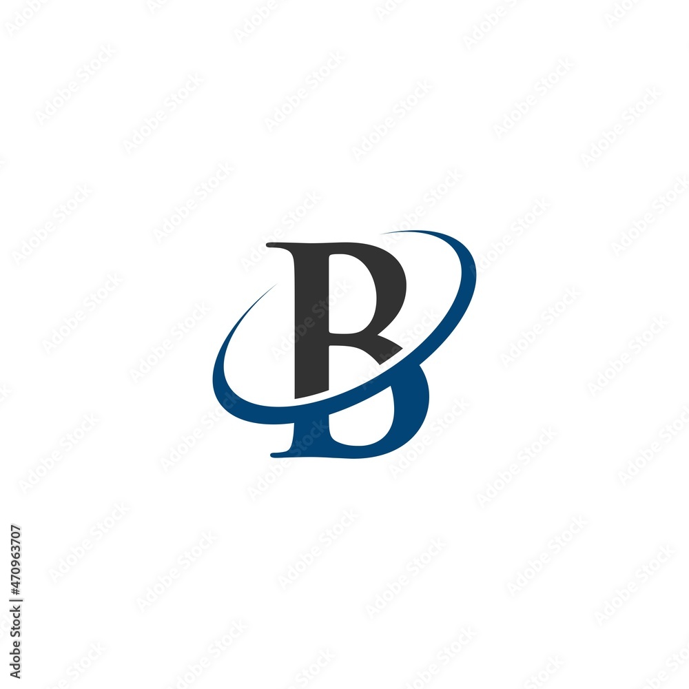 Letter B Logo with Swoosh logo design vector Letter B Logo with Swoosh logo design vector