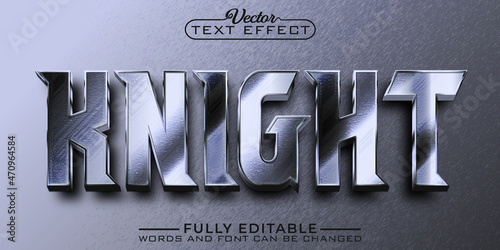 Fotografiet Silver Knight Editable Text Effect Template