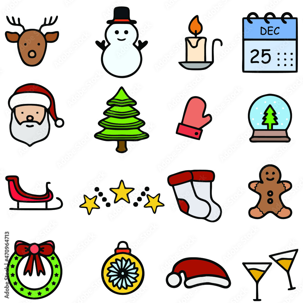 Christmas icon set. Vector illustration for clip-art, web icon, or other creative design Christmas icon set. Vector illustration for clip-art, web icon, or other creative design