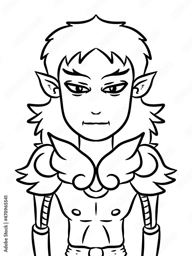 Fototapeta premium black and white of cute man for coloring