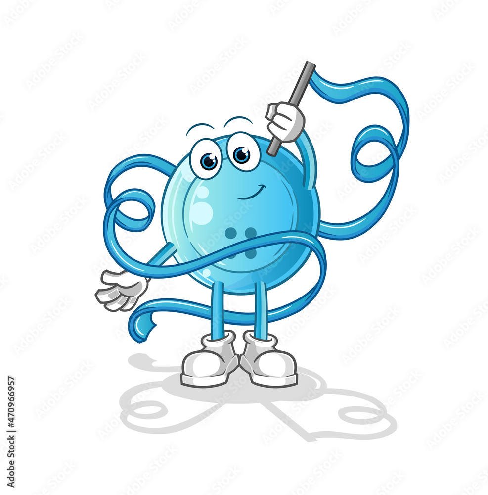 shirt button Rhythmic Gymnastics mascot. cartoon vector shirt button Rhythmic Gymnastics mascot. cartoon vector