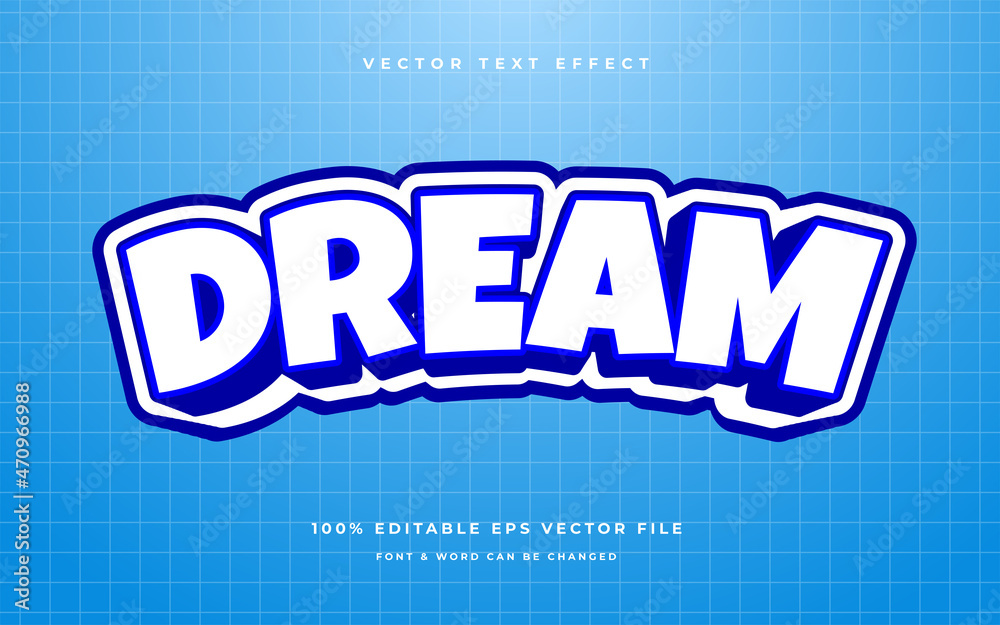 dream cartoon editable text effect
