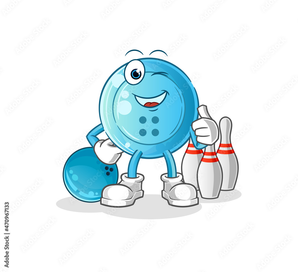 Fototapeta premium shirt button play bowling illustration. character vector