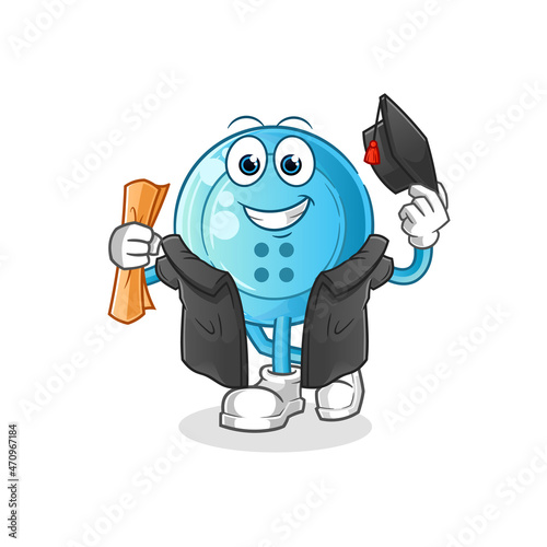 shirt button graduation vector. cartoon character