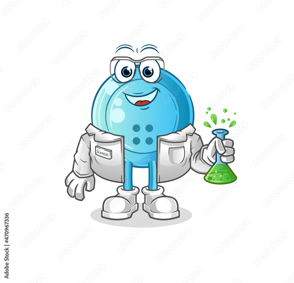 shirt button scientist character. cartoon mascot vector shirt button scientist character. cartoon mascot vector