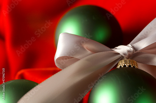 Green Ornament on Red Velvet 