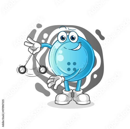 shirt button hypnotizing cartoon. cartoon mascot vector
