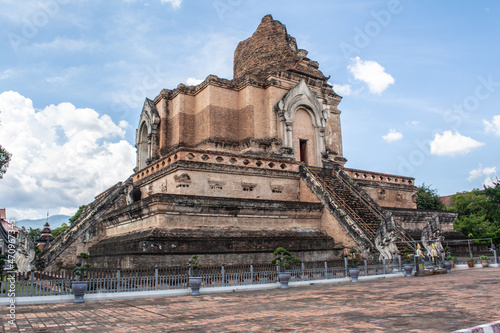 Within Wat Chedi Luang is a temple of the big stupa or temple of the royal stupa that is a Buddhist temple in the historic center in Chiang Mai province of Thailand.