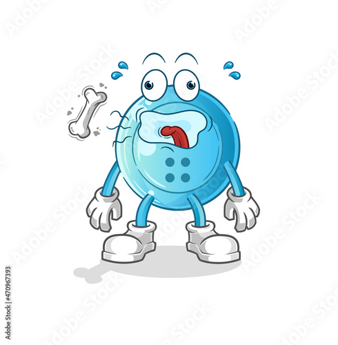 shirt button burp mascot. cartoon vector