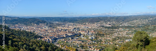 Panoramic view of the skyline of the city of Ourense, Galicia. Full view of the city © Fernando