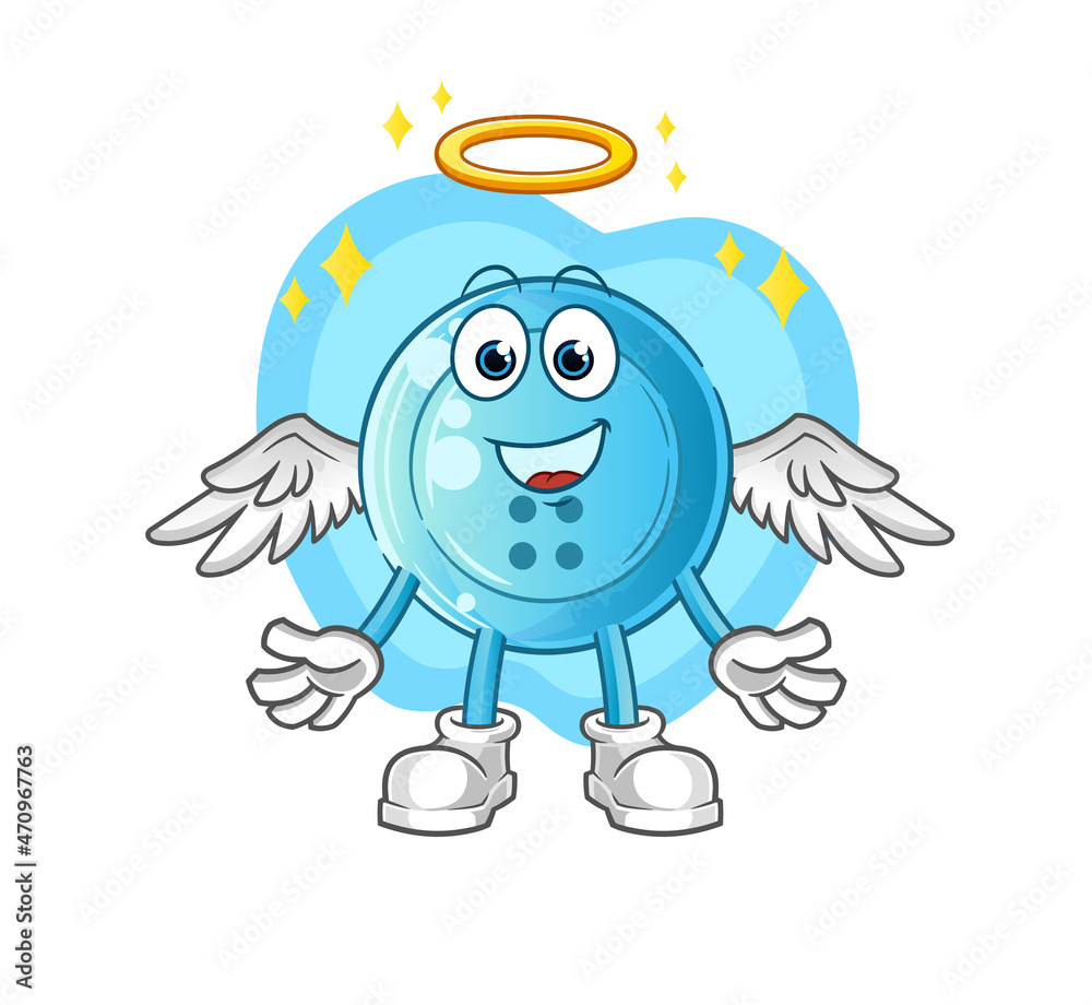 Obraz premium shirt button angel with wings vector. cartoon character