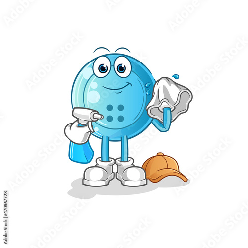 shirt button cleaner vector. cartoon character