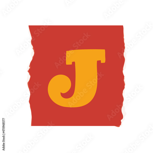 ransom note with letter J