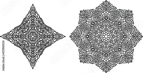 Ornament mandala art for coloring page