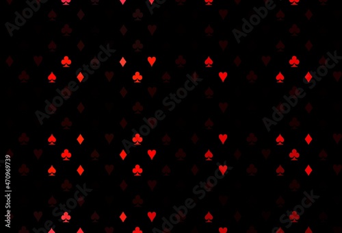 Dark red vector pattern with symbol of cards.