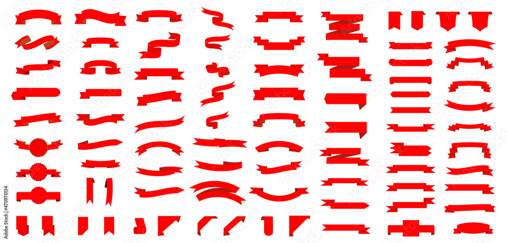 Ribbon Banners icon. Set of Ribbons Banners with Label, Tag, and Quality Badges. Banners set and colorful Ribbon.