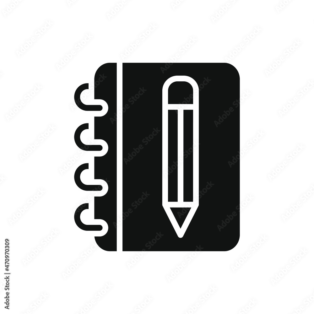 Notes icon flat style. Notebook, journal, diary symbol concept isolated on white background. Vector illustration Notes icon flat style. Notebook, journal, diary symbol concept isolated on white background. Vector illustration