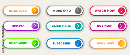 Web Buttons set. Read Learn more Book Watch Buy Download now. Vector EPS 10
